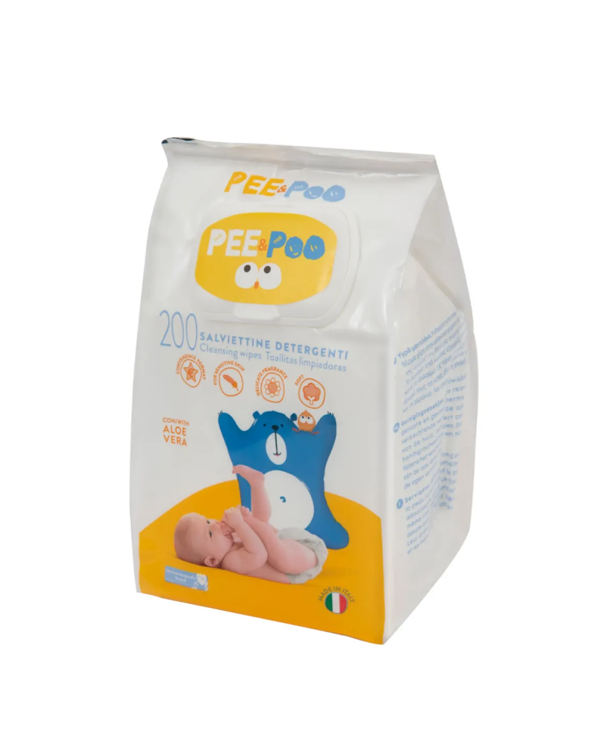 Pee&poo salviettine detergenti 200 pz