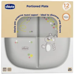Piatto porzionato 18m+ grigio – chicco