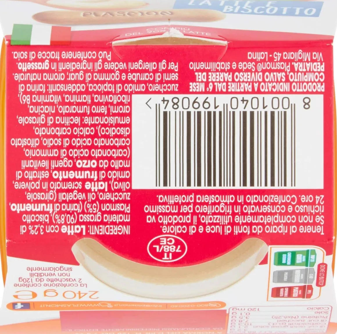 Plasmon – merenda latte biscotto – 2x120g