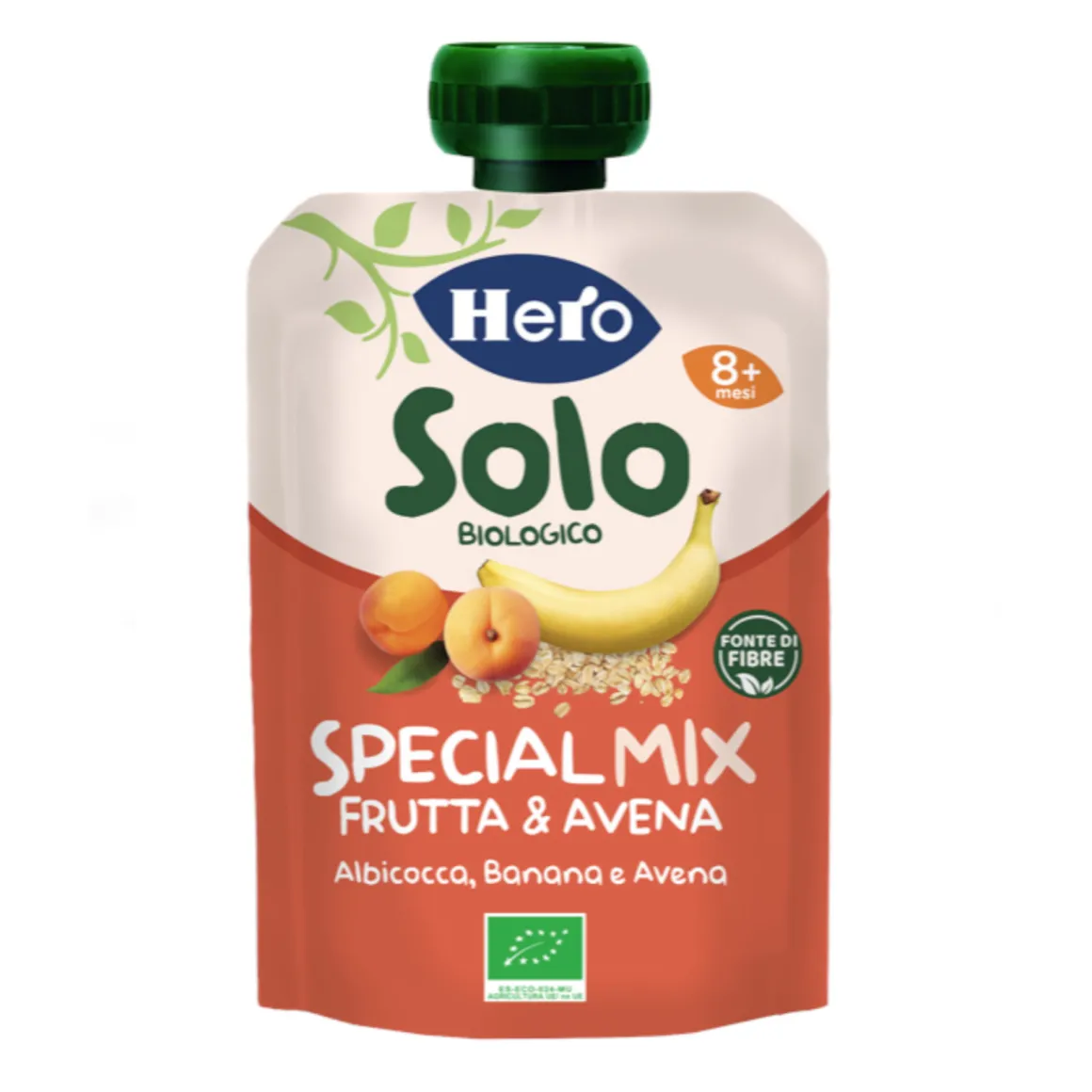 Pouch frutta & avena con albicocca banana e avena 100 gr – hero solo