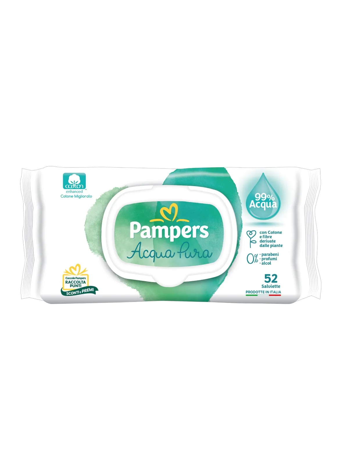 Salviettine pampers acqua pura, 52 pezzi