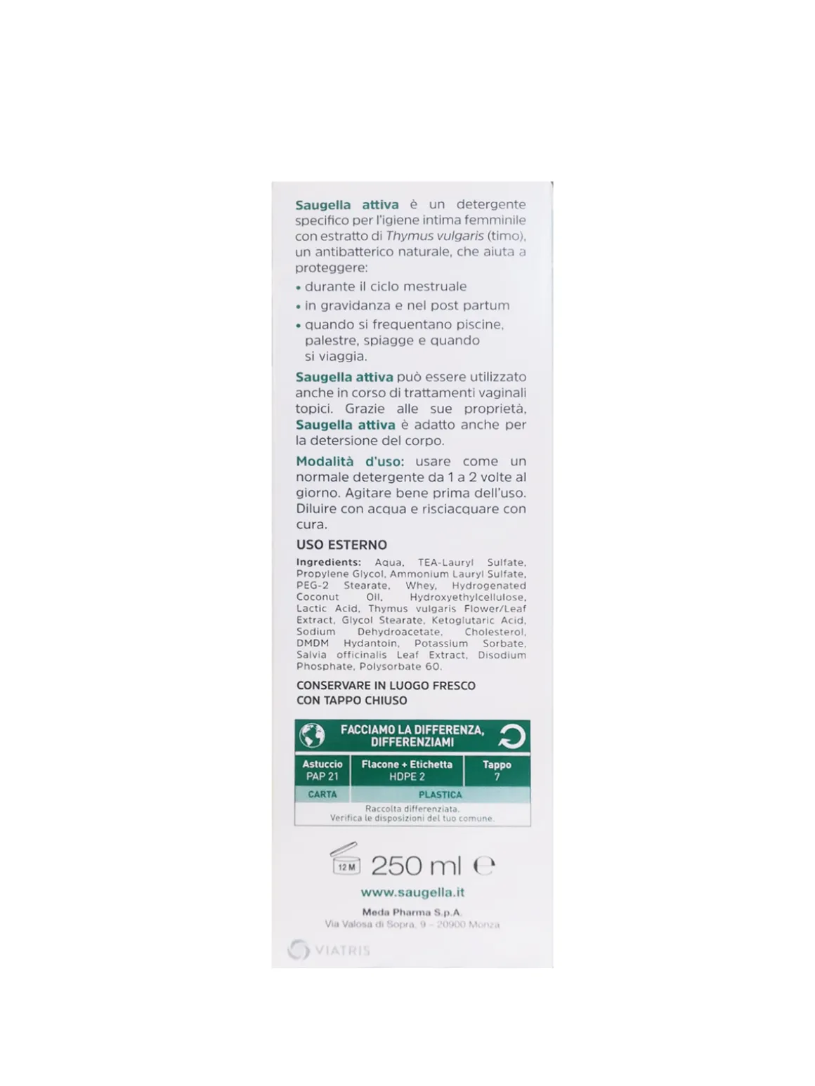 Saugella – saugella attiva detergente intimo 250ml