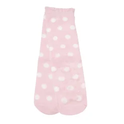 Set 2 paia di calze antiscivolo bimba rosa e beige stampate