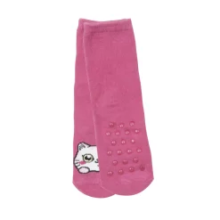 Set 2 paia di calze antiscivolo bimba rosa con gattino
