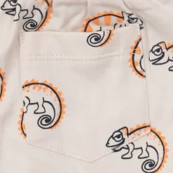 Short bimbo jersey beige/arancio stampato