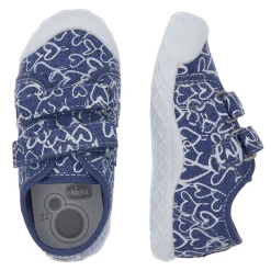 Sneaker bimba con doppio strappo