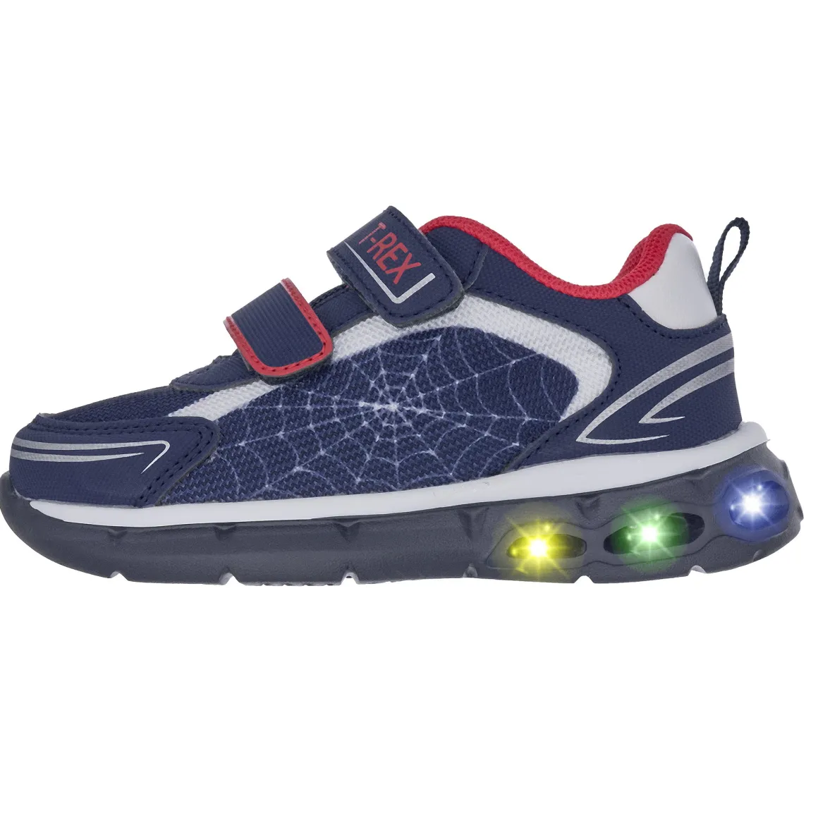 Sneaker con luci colorate nella suola e doppio strappo