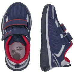 Sneaker con luci colorate nella suola e doppio strappo