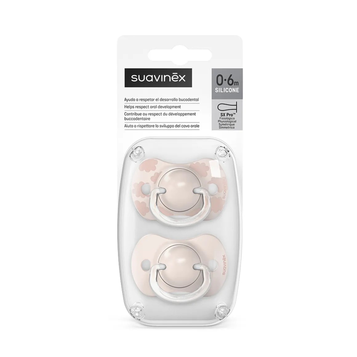 Suavinex-dreams succhietto sil 0/6 sx pro 2pz rosa chiaro