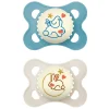 Succhietti original night 2-6m caucciù bio-circolare conf. doppia blu/beige – mam