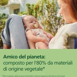 Succhietti ultra start 0-2m day pastello giallo e viola, a base vegetale – set da 2 ciucci – philips avent