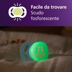 Succhietti ultra start 0-2m night pastello verde e blu smile e sleep, a base vegetale – set da 2 ciucci – philips avent