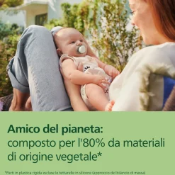 Succhietti ultra start 0-2m day pastello verde e blu , a base vegetale – set da 2 ciucci – philips avent