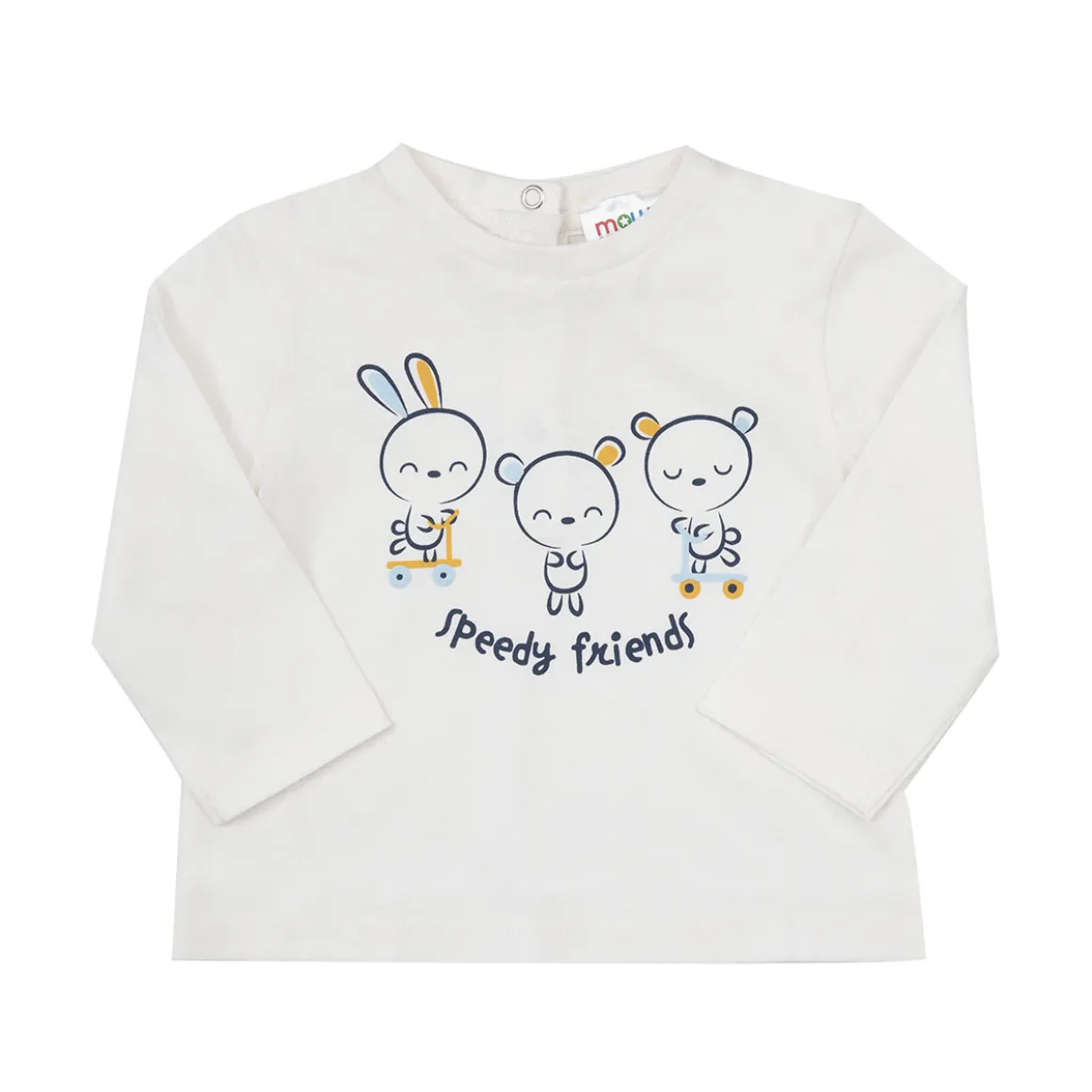 T-shirt jersey manica lunga bimba panna con stampa