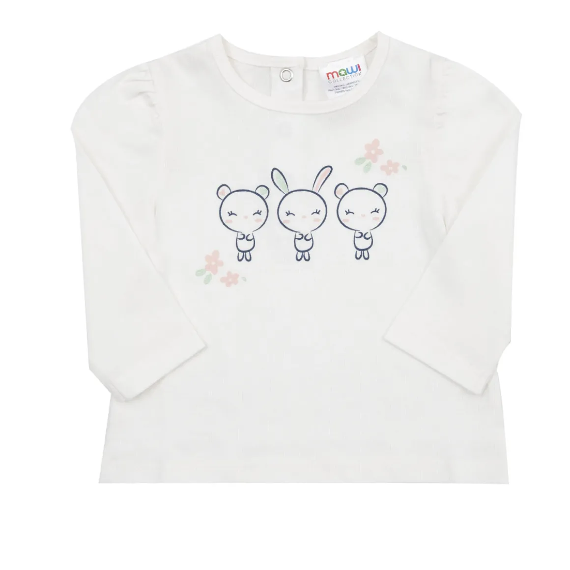 T-shirt manica lunga bimba bianca stampata