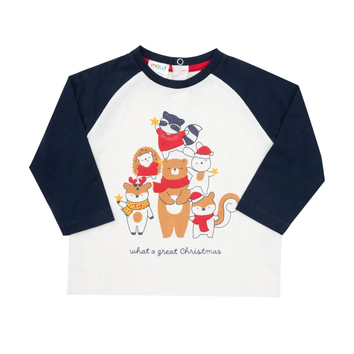 T-shirt manica lunga bimbo bicolor christmas