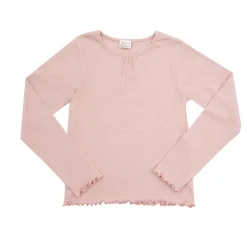 T-shirt manica lunga da bambina rosa costina