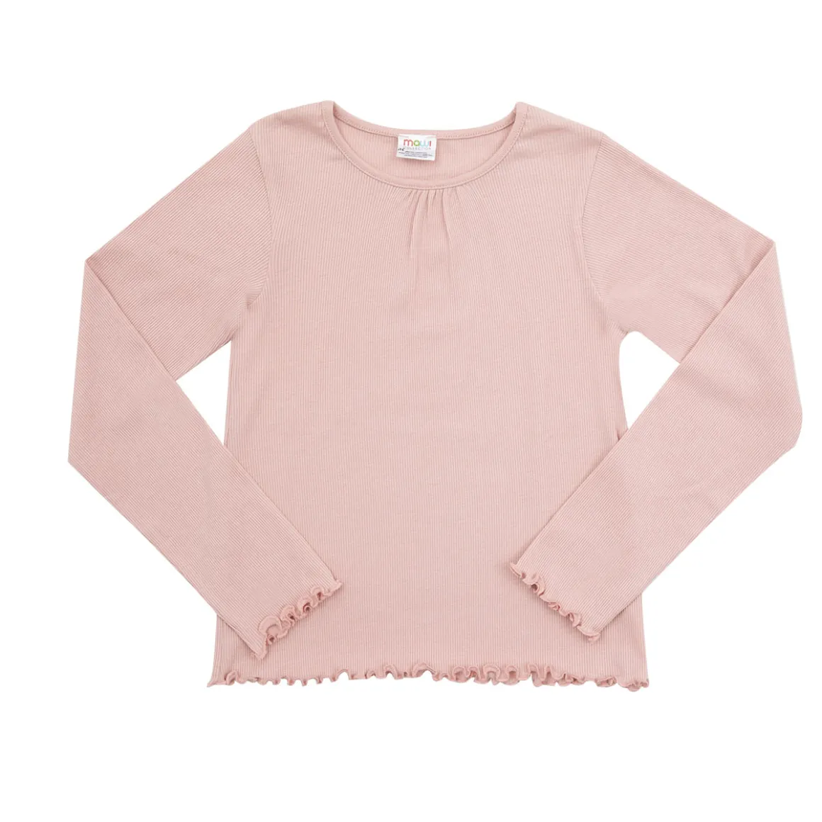 T-shirt manica lunga da bambina rosa costina