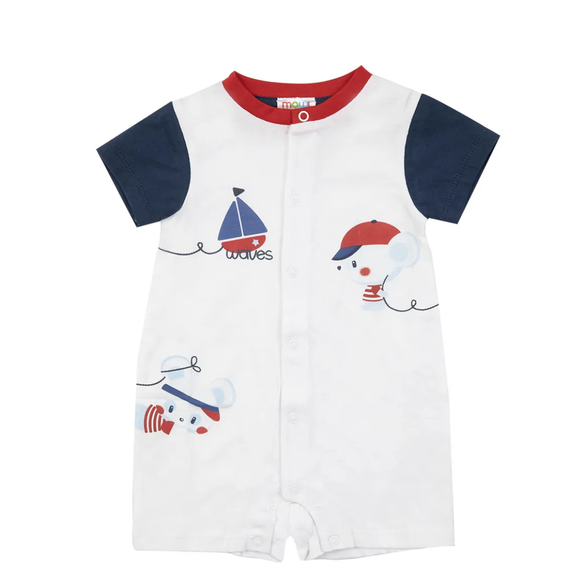 Tutina jersey maniche corte bimbo bianca