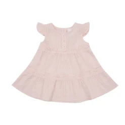 Vestito giromanica classico bimba rosa antico